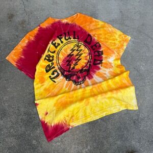 Grateful Dead 50th Anniversary Tie Dye Shirt Mens Large Steal Your Face 2015 Red